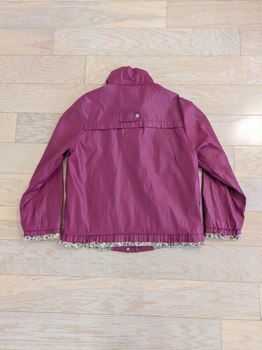 Women’s Raspberry Jacket with Floral Trim - Picture 3 of 4